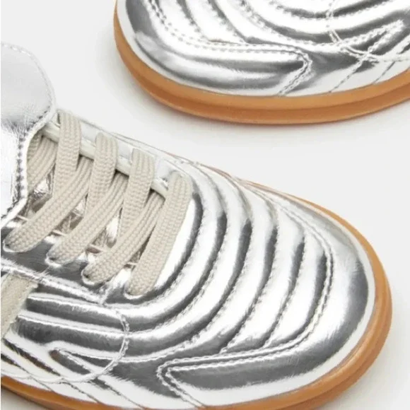 NWOB Steve Madden Silver Madrid Sneakers - Picture 4 of 14